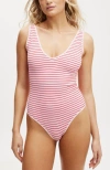 Cotton On Body Seamless Plunge Bodysuit In French Fairytale Stripe