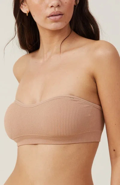 Cotton On Body Seamless Sweetheart Padded Bandeau In Maple Sugar