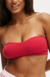 Cotton On Body Seamless Sweetheart Padded Bandeau In Warm Cherry
