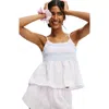 Cotton On Body Shirred Woven Sleep Set In Amelia Blue Pink Check