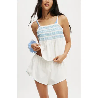 Cotton On Body Shirred Woven Sleep Set In Coconut Milk
