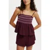Cotton On Body Shirred Woven Sleep Set In Dark Oak