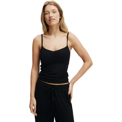 Cotton On Body Sleep Recovery Picot Cami In True Black