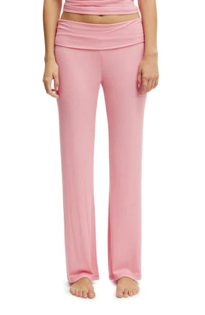 Cotton On Body Sleep Recovery Roll Waist Pant In Pink Blossom