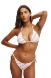 Cotton On Body Slider Triangle Bikini Top In Maeve Stripe Pirouette Crepe