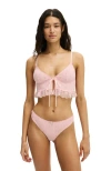Cotton On Body Sophie Cotton Pointelle Longline Bralette In Pink