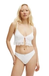 Cotton On Body Sophie Cotton Pointelle Longline Bralette In White