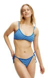 Cotton On Body Super Scoop Bikini Top In Blue