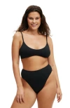 Cotton On Body Super Scoop Bikini Top In Black