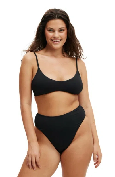 Cotton On Body Super Scoop Bikini Top In Black