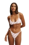 Cotton On Body Super Scoop Bikini Top In Maeve Stripe Pirouette Crepe