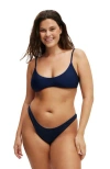 Cotton On Body Super Scoop Bikini Top In Ocean Water Shimmer