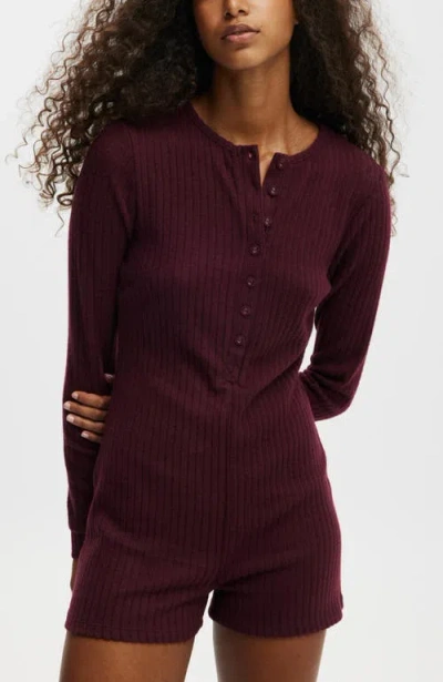 Cotton On Body Super Soft Ribbed Romper In Dark Oak