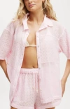 Cotton On Body The Essential Short Sleeve Beach Shirt In Pale Pink Floral
