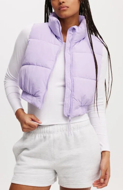 Cotton On Body The Mother Puffer Crop Vest In Purple Rose