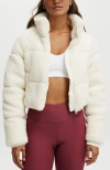Cotton On Body The Mother Puffer Cropped  Jacket In Coconut Milk