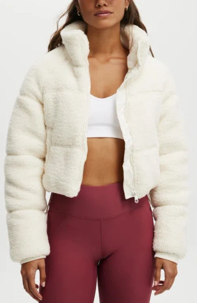 Cotton On Body The Mother Puffer Cropped  Jacket In Coconut Milk