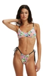 Cotton On Body Thin Strap Gathered Brazilian Bikini Bottom