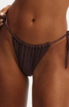 Cotton On Body Thin Strap Gathered Brazilian Bikini Bottom