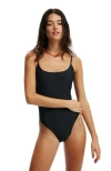 Cotton On Body Thin Strap Low Scoop One Piece Cheeky