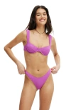 Cotton On Body Tie Back Balconette Bikini Top In Purple