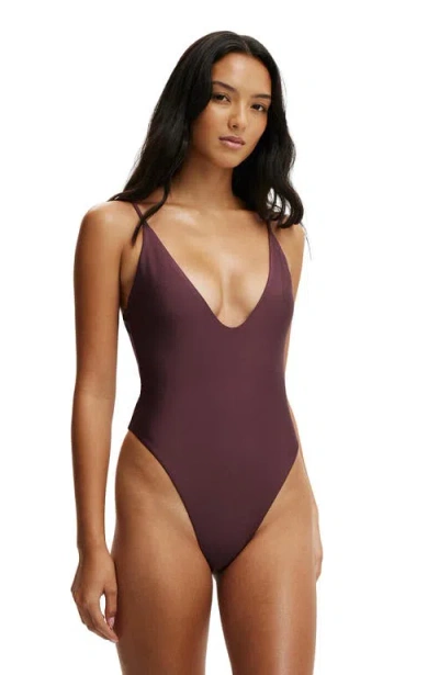 Cotton On Body Tie Back Strappy One Piece Brazilian