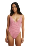 Cotton On Body Tie Back Strappy One Piece Brazilian In Pink