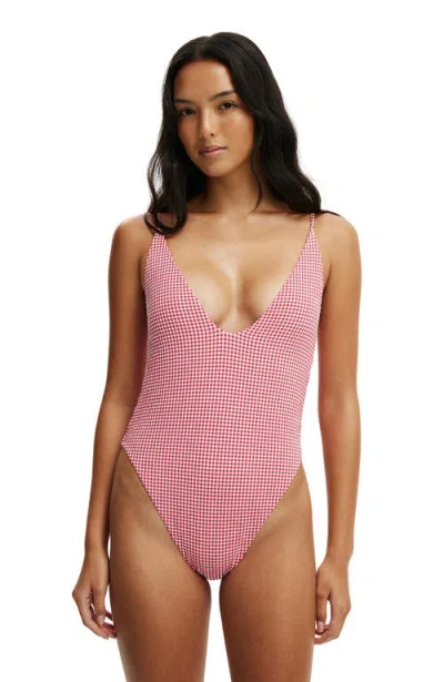 Cotton On Body Tie Back Strappy One Piece Brazilian In Pink