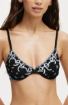 Cotton On Body Trixie Bow Underwire Bra In Black