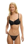Cotton On Body U Wire Mesh Balconette Bra In Black