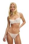 Cotton On Body U Wire Mesh Balconette Bra In White
