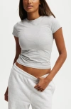 Cotton On Body Ultra Soft Fitted Tshirt In Light Grey Marle