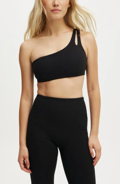 Cotton On Body Ultra Soft Rib One Shoulder Crop In Black