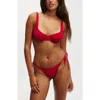 Cotton On Body Underwire Balconette Bikini Top In Garnet Red Crepe