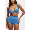 Cotton On Body Underwire Balconette Bikini Top In Heather Stripe Rib