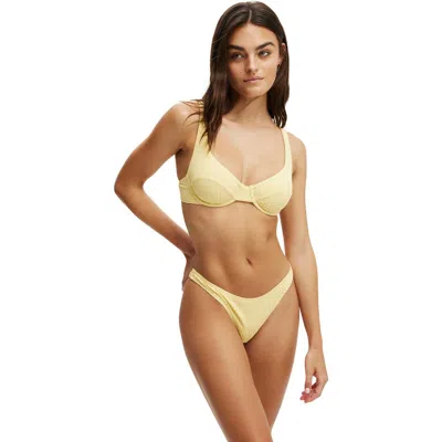 Cotton On Body Underwire Balconette Bikini Top In Sunshine Rib