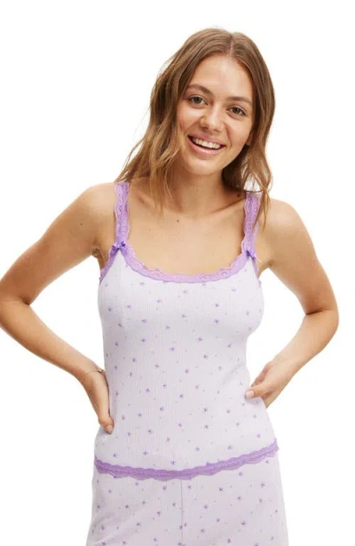 Cotton On Body Waffle Lace Cami In Thistle Maise Daisy