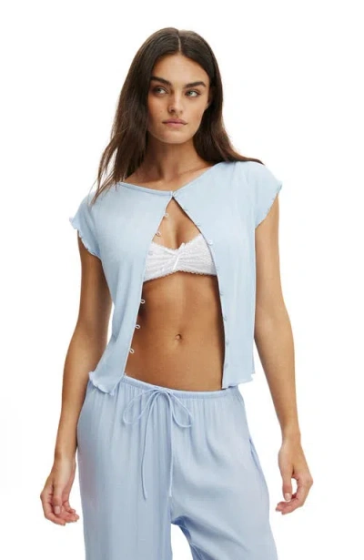 Cotton On Body Washed Satin Wide Leg Pant In Blue