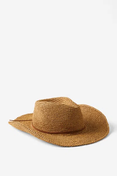 Cotton On Body Western Hat In Brown/ Braided Cord