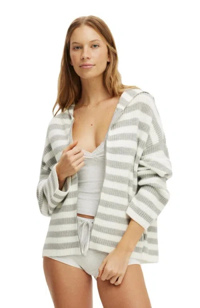 Cotton On Body Zip Through Oversized Knit Hoodie In Gray