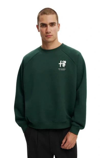 Cotton On Box Fit Alfa Romeo Sweater In Green