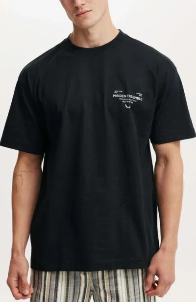 Cotton On Box Fit Easy T-shirt In Blackmaiden Ensemble