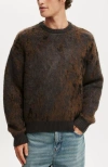 Cotton On Box Fit Fuzzy Crew Knit Sweater In Brown