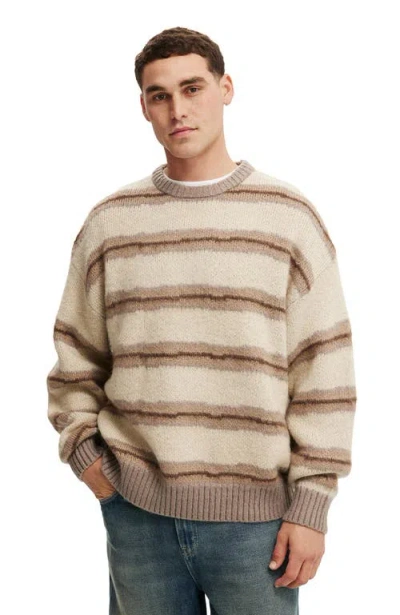 Cotton On Box Fit Fuzzy Crew Knit In Neutral