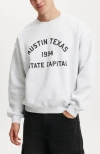 Cotton On Box Fit Graphic Crew Sweater In Athletic Marle Austin Texas