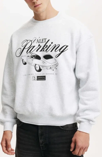 COTTON ON COTTON ON BOX FIT GRAPHIC CREW SWEATER 
