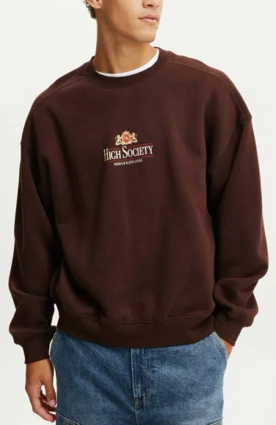 COTTON ON COTTON ON BOX FIT GRAPHIC CREW SWEATER 
