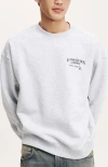 Cotton On Box Fit Graphic Crew Sweater In Grey Marle Longhorn Country