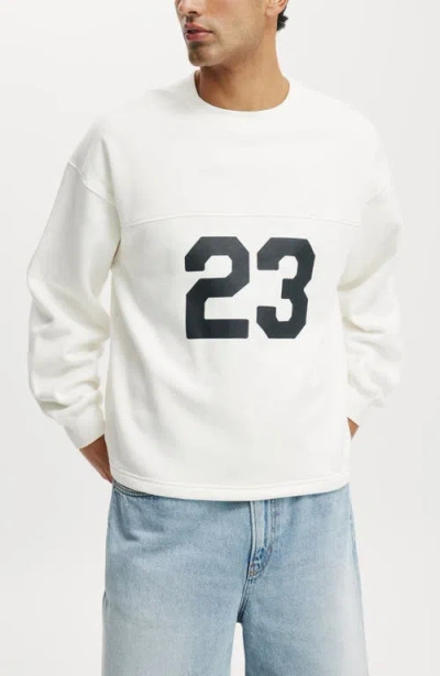 COTTON ON COTTON ON BOX FIT GRAPHIC CREW SWEATER 