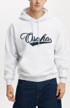 Cotton On Box Fit Graphic Hoodie In Athletic Marle Osaka